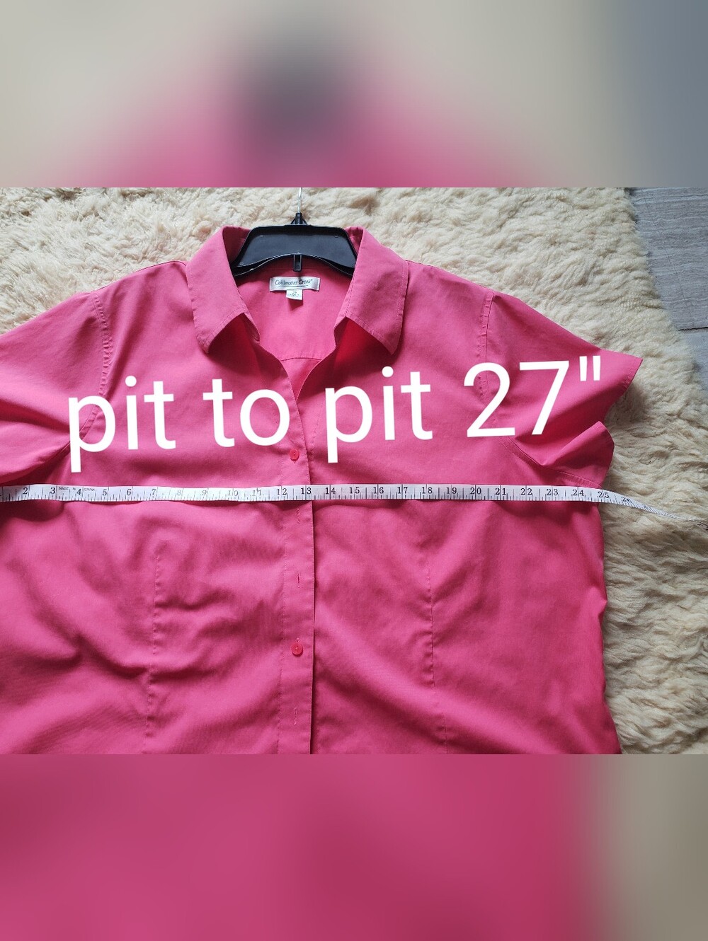 Coldwater Creek Pink Short Sleeve Cotton Blouse 2X - Picture 6 of 10